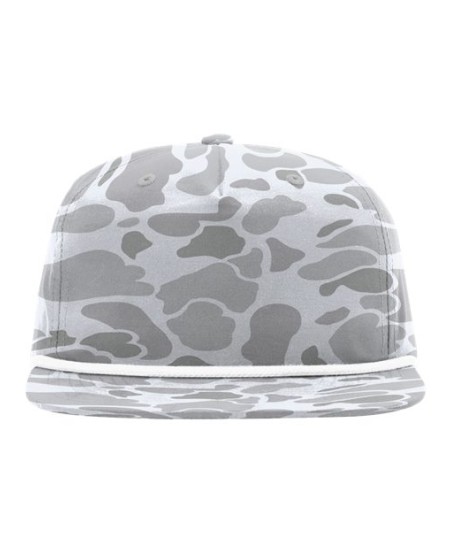 Richardson 256P Printed Umpqua Gramps Cap - 100% Polyester Camo/Print UPF 50+ Flat Bill Five-Panel | OSFM Snapback