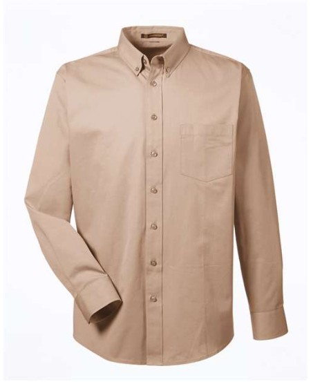 Harriton M581 Men's Foundation Cotton Twill Dress Shirt with Teflon – 6.05 oz. 100% Cotton Twill | S–6XL