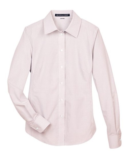 Devon & Jones DG510W Women's Crown Collection® Micro Tattersall Dress Shirt – 3.4 oz. 55/45 Cotton/Poly | S–3XL