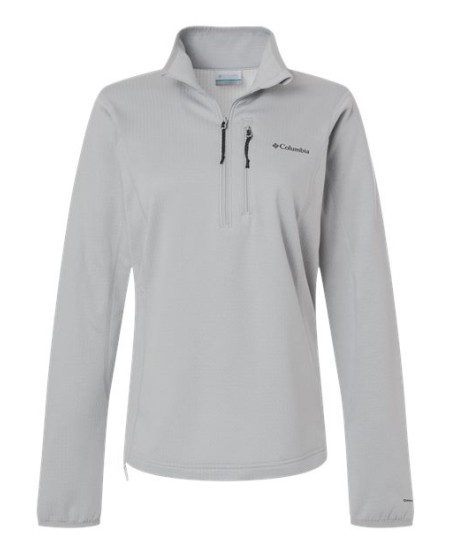 Columbia 213624 Womens Essential Hike Grid Fleece Half-Zip Pullover - 100% Recycled Polyester Grid Back Fleece Omni-Wick Zippered Chest Pocket Binding | XS-XXL