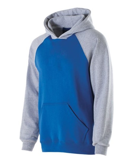 Holloway 229279 Youth Cotton/Poly Fleece Banner Hooded Sweatshirt – 9 oz. 50/50 Cotton/Polyester Contrast Raglan Hoodie | Youth S–L