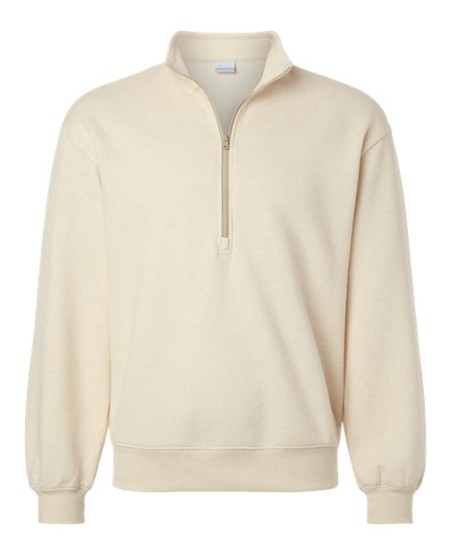 Columbia 216515 Womens Aldermore Half-Zip Pullover - 60/40 Cotton/Polyester Oversized Relaxed Fit Standing Collar Ribbed Cuffs Hem | XS-XXL