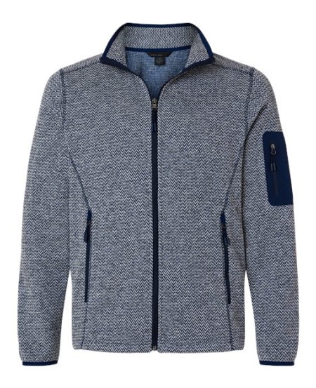 North End NE730 Men's Jasper Full-Zip Fleece Jacket – 9 oz. 100% Recycled Polyester Two-Tone Jacquard Fleece