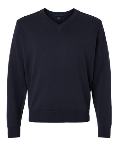 Devon & Jones DG445 Men's New Classics® V-Neck Sweater – 7 oz. 60% BCI Cotton/40% Recycled Polyester, 12 Gauge | S–4XL