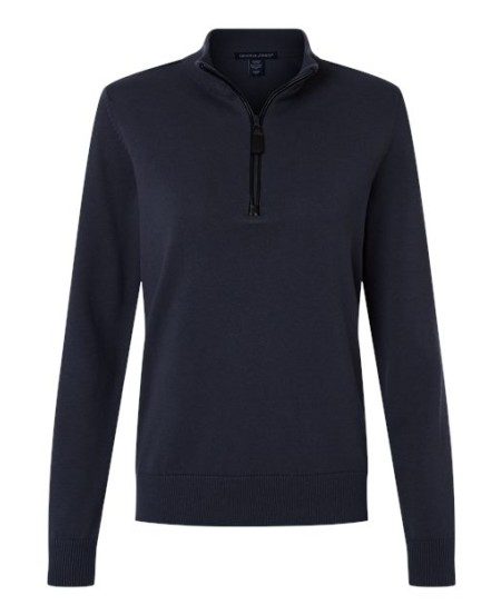 Devon & Jones DG446W Women's New Classics® Quarter-Zip Sweater – 7 oz. 60% BCI Cotton/40% Recycled Polyester, 12 Gauge | XS–3XL