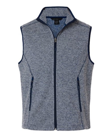 North End NE731 Men's Jasper Jacquard Fleece Vest – 9 oz. 100% Recycled Polyester Two-Tone Jacquard Fleece