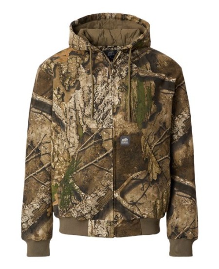 Berne Apparel HJ51 Men's Heritage Hooded Jacket – 10 oz. Heavy-Duty Cotton Duck with Heavyweight Quilted Liner | Water-Repellent | LEED-Certified Factory