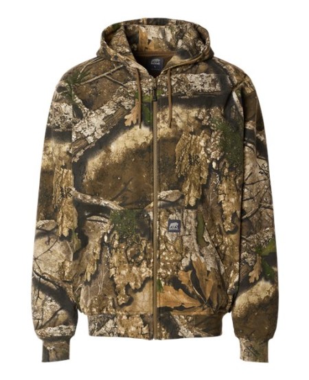 Berne Apparel SZ101 Men's Heritage Thermal Lined Full-Zip Hooded Sweatshirt – 9 oz. 60/40 Cotton/Poly Fleece with 5 oz. Thermal Lining | Oversized Front Pockets | Full-Zip