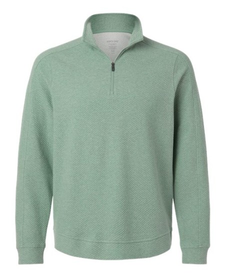 North End NE725 Men's Spirit Textured Quarter-Zip Pullover – 8 oz. 64/31/5 BCI Cotton/Recycled Poly/Spandex Textured Knit