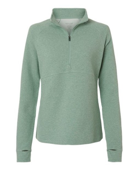 North End NE725W Women's Spirit Textured Quarter-Zip Pullover – 8 oz. 64/31/5 BCI Cotton/Recycled Poly/Spandex | Women's