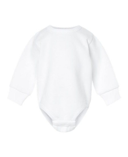 Rabbit Skins 3421 Infant Fleece Bodysuit – 7.4 oz. 60/40 CRSC Cotton/Poly 3-End Fleece | NB–18M