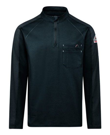 Bulwark STZ2 Men's FR Flex Knit Quarter-Zip Pullover – 6.75 oz. 93/7 Cotton/Spandex FR Jersey | ATPV 8.3 CAT 2 | NFPA 2112