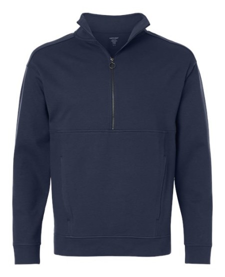 North End NE220 Men's Mantra Half-Zip Ottoman Pullover – 8 oz. 59/39/2 Cotton/Polyester/Spandex Ottoman Rib, Half-Zip