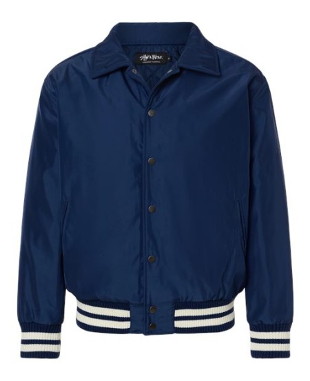 Shaka Wear SHCVBJ Collared Varsity Jacket - Heavyweight Nylon Shell, Structured Collar, Varsity Rib | S-3XL