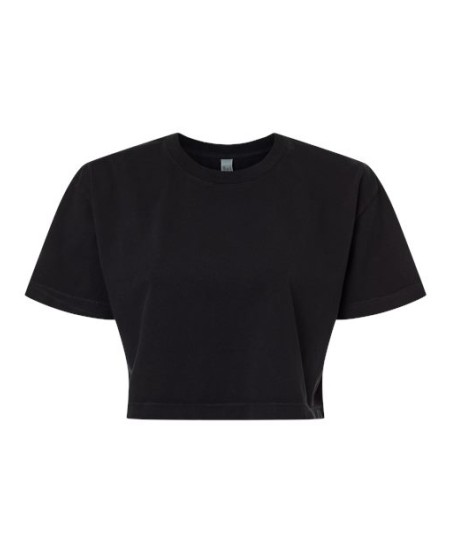 American Apparel 1302GD Women's Garment-Dyed Heavyweight Cropped Tee – 6 oz. 100% Cotton Boxy Crop with Rolled Shoulder | S–2XL