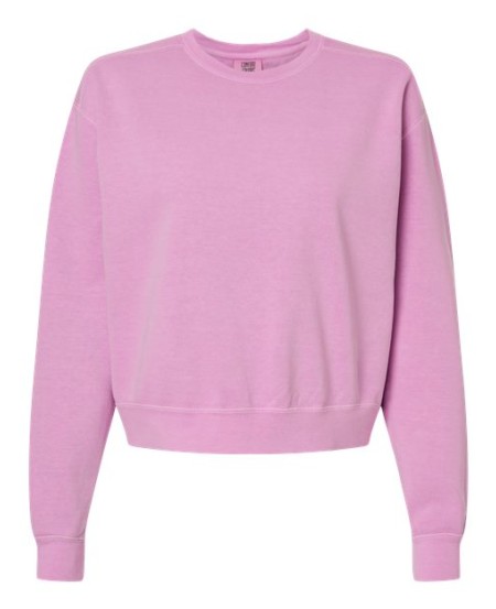 Comfort Colors 1566L Garment-Dyed Women's Mid-Length Crewneck Sweatshirt – 9.5 oz. Cotton Fleece | S–2XL