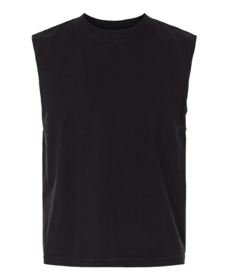 American Apparel 207GD Unisex Heavyweight Garment-Dyed Mid-Length Muscle Cotton Tee – 6 oz. 100% Cotton Boxy Sleeveless
