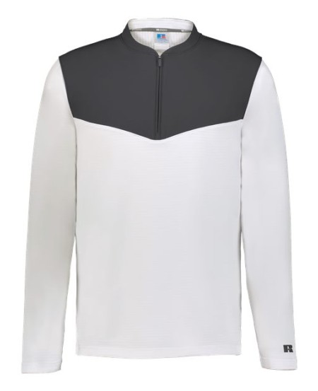 Russell Athletic R03GKM Unisex Sideline Grid Fleece Quarter-Zip Pullover – 6 oz. 100% Polyester 3D Grid Fleece | S–3XL