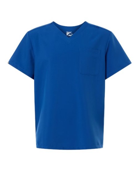 Hanes HMB000 Men's V-Neck 1 Pocket Scrub Top – 4.5 oz. 100% Polyester Cool Comfort® | S–5XL