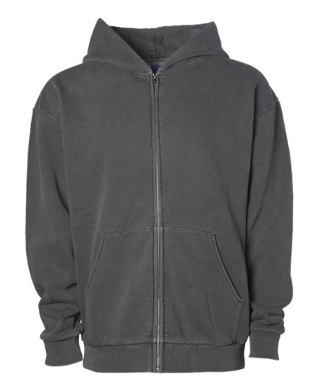 Independent Trading IND420ZIP Mainstreet Heavyweight Full-Zip Hoodie – 12.5 oz. 75/25 Ring-Spun Cotton/Polyester | XS–3XL