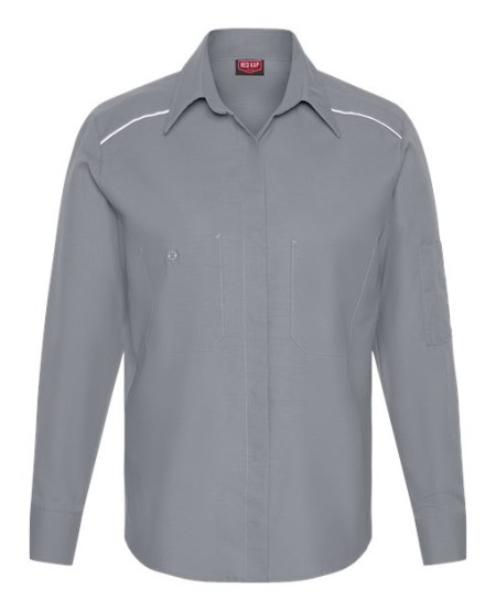 Red Kap SP5A Women's Airflow Long Sleeve Work Shirt – 4.25 oz. Poplin + 4.2 oz. Mesh Back, 74% More Breathable