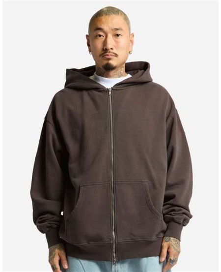 Shaka Wear SHGMZ Unisex Max Heavy Garment-Dyed Full-Zip Hoodie – 12 oz. 100% Cotton | YKK Double Zipper | S–2XL