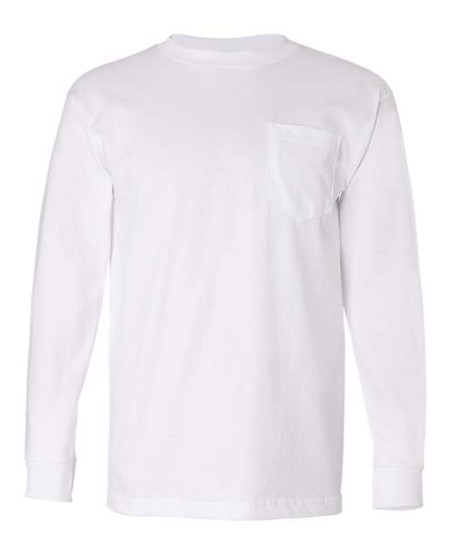 Bayside 8100 Unisex USA-Made Long Sleeve Pocket T-Shirt – 6.1 oz. 100% Cotton LS Pocket Tee | S–4XL