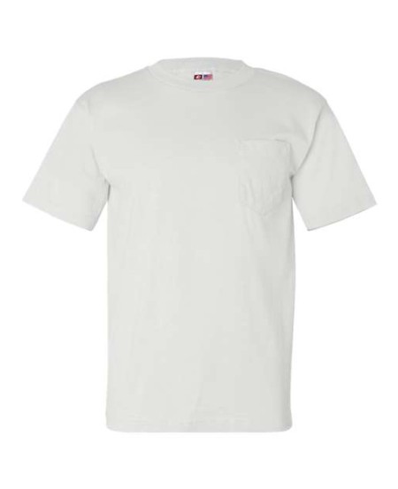 Bayside 7100 Unisex USA-Made Pocket T-Shirt – 6.1 oz. 100% Cotton Left Chest Pocket Heavyweight Tee | S–6XL