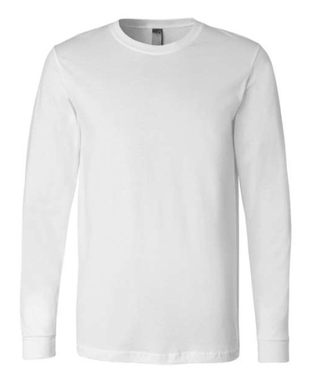 BELLA + CANVAS 3501 Unisex Jersey Long Sleeve Tee – 4.2 oz. Airlume Cotton Retail-Fit Long-Sleeve Crew Tee | XS–4XL