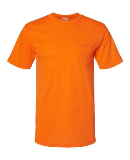 Bayside 1725 Unisex USA-Made 50/50 Pocket T-Shirt – 5.4 oz. 50/50 Cotton/Poly Tee with Left Chest Pocket | S–4XL