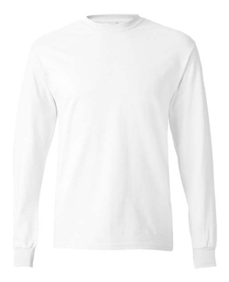 Hanes 5586 Authentic Long-Sleeve T-Shirt – Unisex 6 oz. Cotton Tee with Ribbed Cuffs | S–3XL
