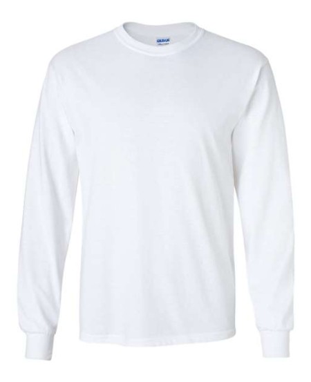 Gildan 2400 Unisex Ultra Cotton® Long Sleeve T-Shirt – 6 oz. 100% US Cotton | Classic Fit | Rib Collar | Taped Neck & Shoulders | Long Sleeve | US Cotton Trust Protocol | OEKO-TEX
