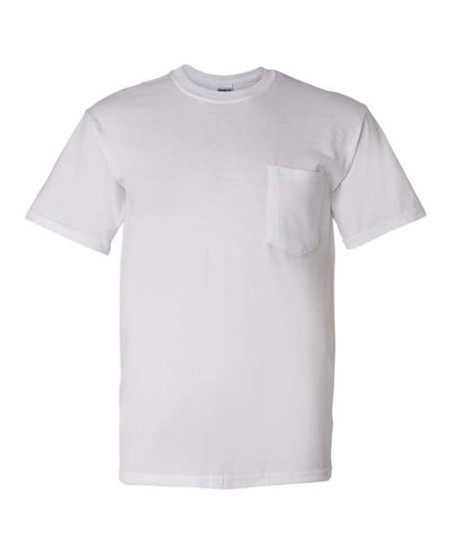 Gildan 8300 Unisex DryBlend® Pocket T-Shirt | DryBlend® Moisture-Wicking | Five-Point Left Chest Pocket | Seamless Collar | Taped Shoulder-to-Shoulder | US Cotton Trust