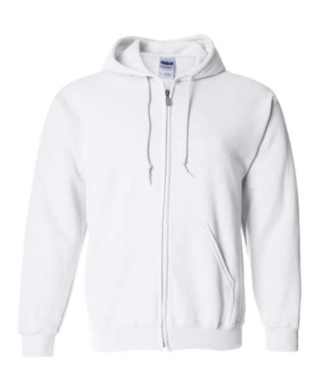 Gildan 18600 Unisex Heavy Blend™ Full-Zip Hooded Sweatshirt – 8 oz. 50/50 Cotton/Polyester | MVS Air Spinning | Metal Zipper | Unlined Hood | 1x1 Rib with Spandex | OEKO-TEX