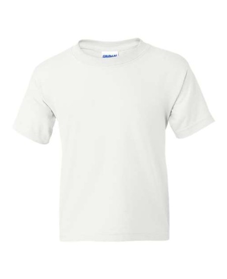 Gildan 8000B Youth DryBlend® T-Shirt – 5.6 oz. 50/50 Cotton/Polyester | DryBlend® Moisture-Wicking | Seamless Double-Needle 7/8″ Collar | Youth Sizing XS–XL | US Cotton Trust