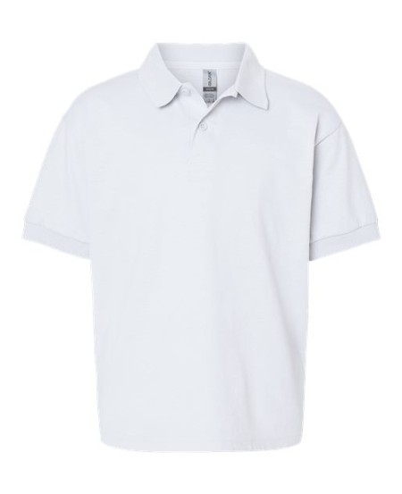 Gildan 8800B Youth DryBlend® Jersey Polo – 6 oz. 50/50 Cotton/Polyester Knit | DryBlend® Moisture-Management | Contoured Welt Collar & Cuffs | Youth Sizing | US Cotton Trust | OEKO-TEX