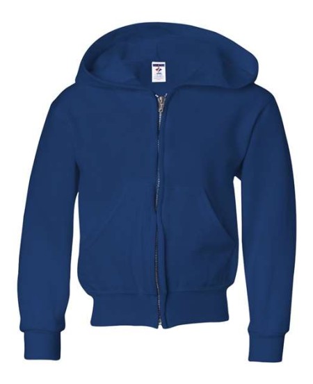 JERZEES 993BR Youth NuBlend Full-Zip Hooded Sweatshirt – 8 oz. Youth full-zip hoodie | S–XL (closeout)