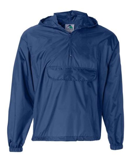Augusta Sportswear 3130 Unisex Packable Half-Zip Hooded Pullover Jacket – 2.1 oz. Nylon Taffeta Water-Resistant | S–3XL