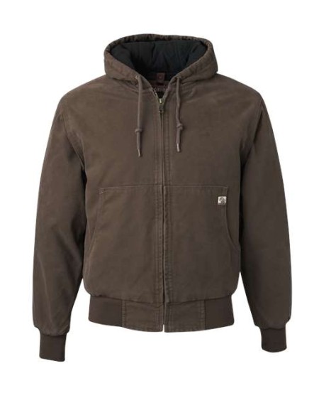 DRI DUCK 5020 Men’s Cheyenne Boulder Cloth™ Hooded Jacket – 12 oz. 100% Cotton Quarry-Washed Canvas | Diamond Quilted Tricot Lining | Three-Piece Hood