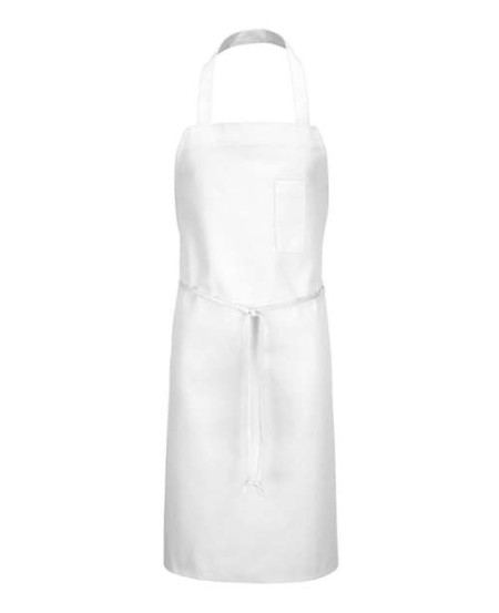 Chef Designs 1430 Bib Apron - 7.5 oz. 65/35 Poly/Cotton Twill Soil-Release Classic Bib Apron with Braid Ties | 30 x 33 in.