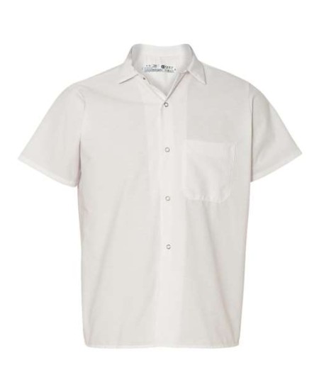 Chef Designs 5020 Poplin Cook Shirt with Gripper Closures - 4.7 oz. 65/35 Poly/Cotton Poplin Gripper-Snap Cook Shirt | S-5XL