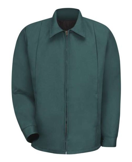 Red Kap JT50 Men's Perma-Lined Panel Jacket – 7.5 oz. 65/35 Twill, Quilted Insulated, Hip Length | S–6XL