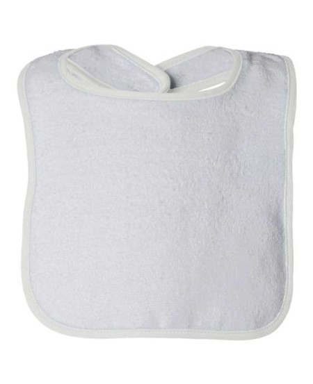 Rabbit Skins 1003 Infant Contrast Trim Terry Bib – 10.5 oz. 100% Cotton Terry | 12