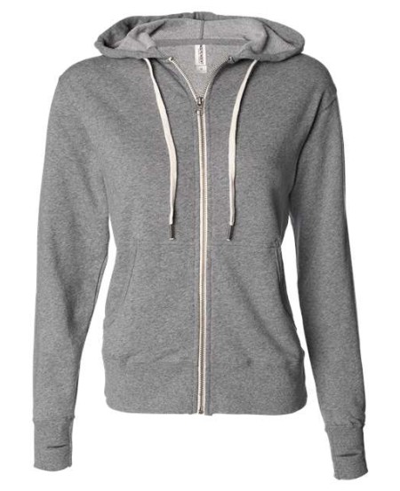 Independent Trading Co. PRM90HTZ Unisex Heathered French Terry Full-Zip Hooded Sweatshirt – 7.5 oz. Unisex Full-zip hoodie | XS–2XL