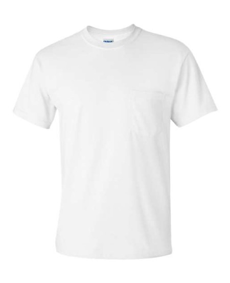 Gildan 2300 Unisex Ultra Cotton® Pocket T-Shirt – 6 oz. 100% US Cotton | Chest Pocket | Classic Fit | Rib Collar | Taped Neck & Shoulders | US Cotton Trust Protocol