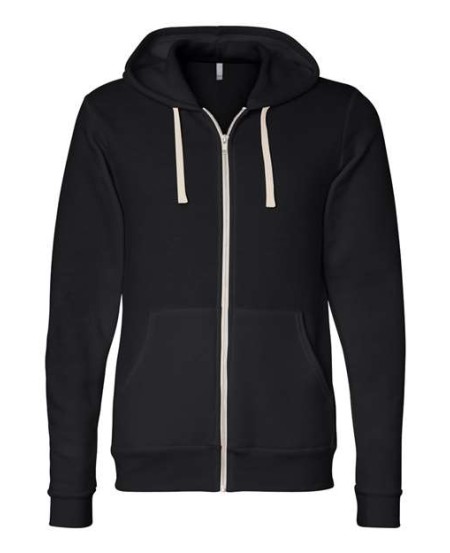 BELLA CANVAS 3909 Unisex Triblend Sponge Fleece Full-Zip Hoodie Sweatshirt – 8.2 oz. 50/37.5/12.5 Poly/Airlume Cotton/Rayon Triblend Fleece Full-Zip | XS–2XL