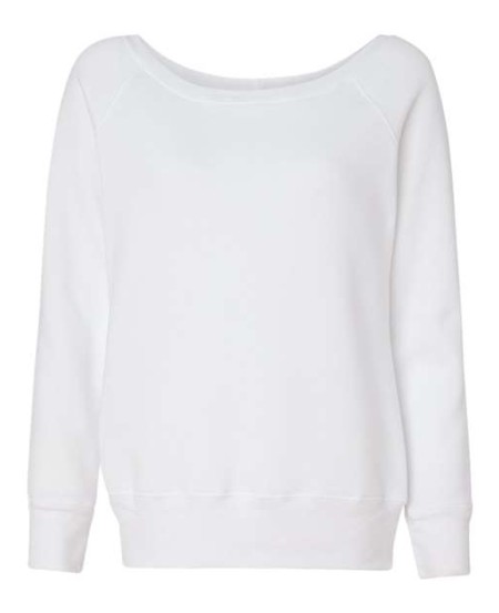 BELLA CANVAS 7501 Women's Sponge Fleece Wide Neck Sweatshirt – 8 oz. 60/40 Airlume Cotton/Poly Wide-Neck Sponge Fleece Pullover with Wide Ribbed Trim