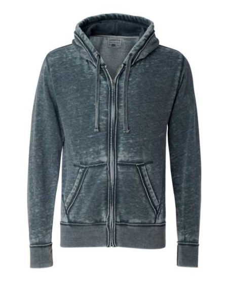 J. America 8916 Men's Vintage Zen Fleece Full-Zip Hooded Sweatshirt – 7 oz. Men's full-zip hoodie | S–3XL