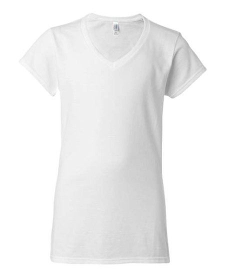 Gildan 64V00L Women's Softstyle® V-Neck T-Shirt – 4.5 oz. 100% Ring-Spun Cotton 30 Singles | V-Neck | Women's Semi-Fitted | High Stitch Density | Better Cotton | OEKO-TEX