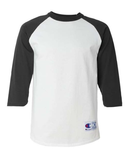 Champion T137 Unisex Raglan Sleeve Baseball T-Shirt – 5.2 oz. 100% Cotton Contrast Raglan Baseball Tee | S–3XL